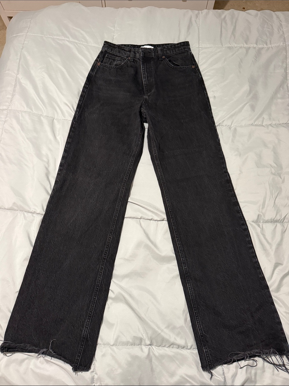 Zara High-Rise Black Wide-Leg Jeans